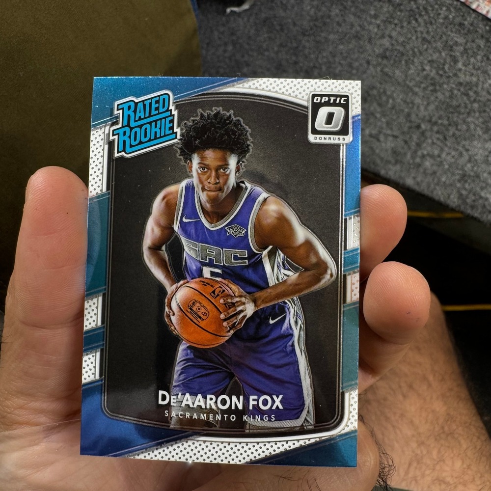 Panini Basketball Card De'Aaron Fox OS 2017-18 Donruss Optic Rated Rookie Blue